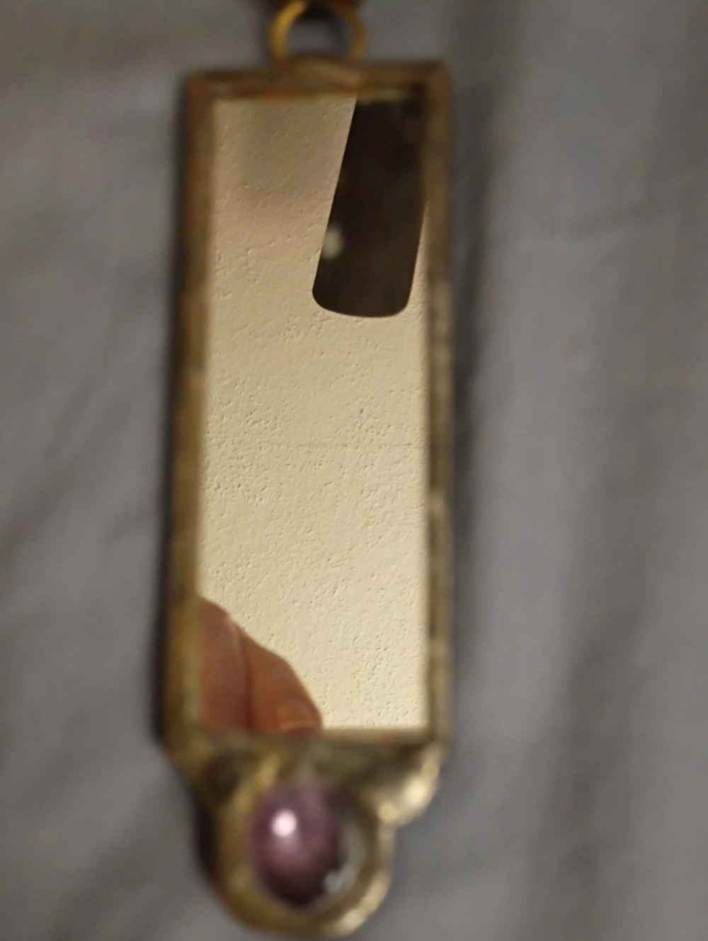 Vintage White and Purple Art Nouveau Pendant Necklace - Picture 3 of 6